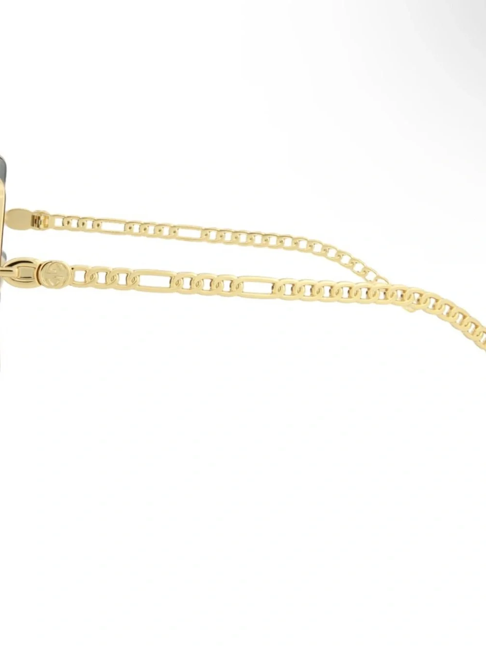 Gucci Gold Metal Square Sunglasses with Dark Gray Lenses